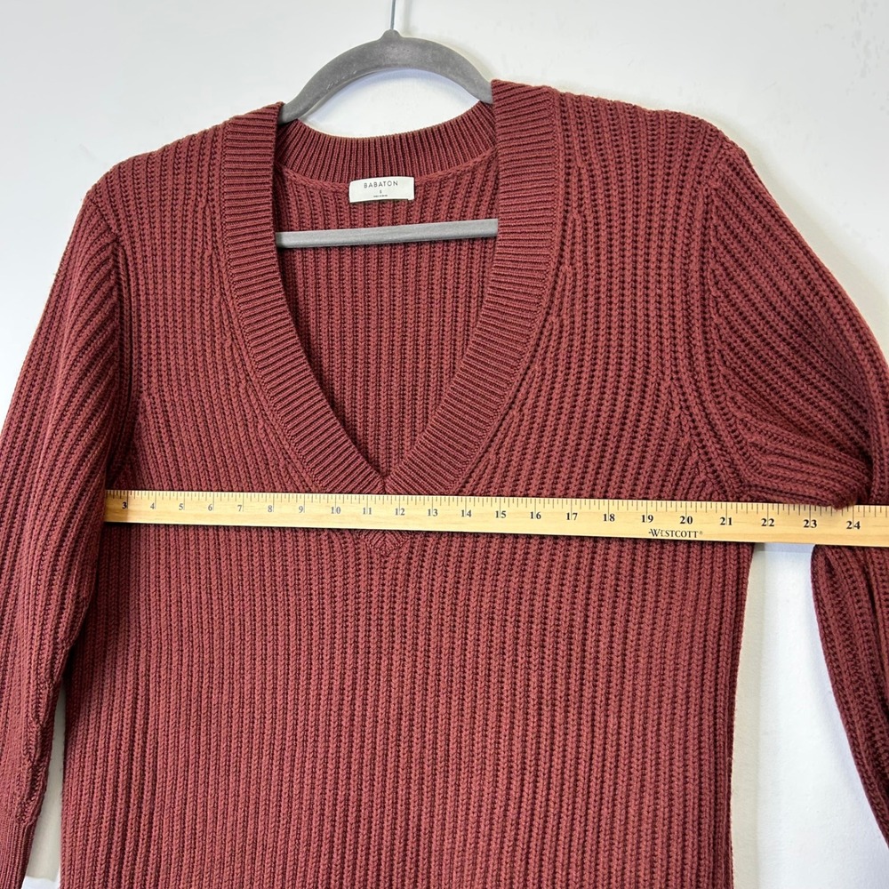 Aritzia Babaton Roger Merino Wool Oversized Sweater Womens Size Small Red Orange - Picture 7 of 9